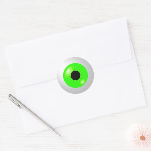 Light Green Eyeball Ronde Sticker (Envelop)