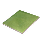 Light Green Faux Cracized Crazed Repro Antiek Tegeltje (Zijkant)