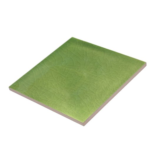 Light Green Faux Cracized Crazed Repro Antiek Tegeltje (Zijkant)