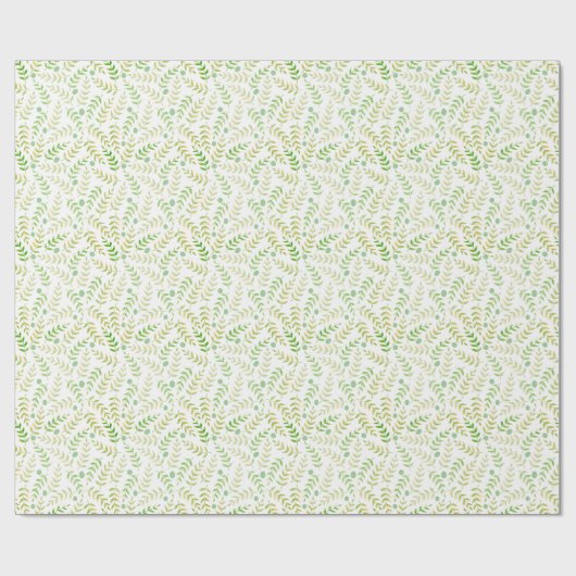 Light Green Fern Leaf Natural Pattern Cadeaupapier (Vlak)