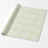 Light Green Fern Leaf Natural Pattern Cadeaupapier (Uitgerold)
