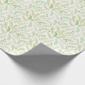 Light Green Fern Leaf Natural Pattern Cadeaupapier (Hoek)