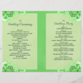 Light Green Floral Folded Wedding Programme (Achterkant)