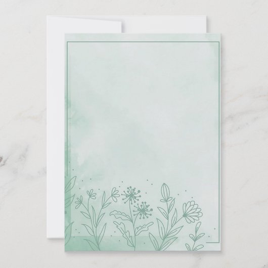 Light Green Floral Kaart (Voorkant)