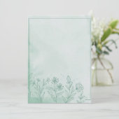 Light Green Floral Kaart (Staand voorkant)