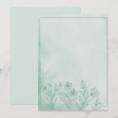 Light Green Floral Kaart (Voorkant / Achterkant)