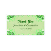 Light Green Floral Medium Wedding Favor Labels (Voorkant)