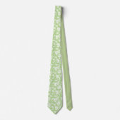 Light Green Floral Pattern Custom Necktie Stropdas (Voorkant)