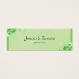 Light Green Floral Small Wedding Favor Tags Mini Visitekaartjes