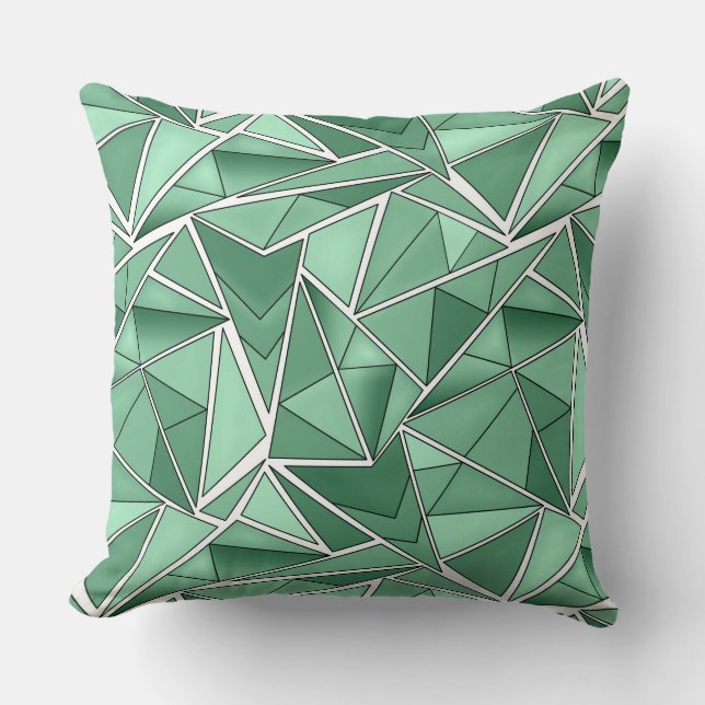 Light green geometric shapes modern  kussen (Voorkant)