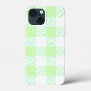 Light Green Gingham Check Patroon iPhone 13 Mini Hoesje
