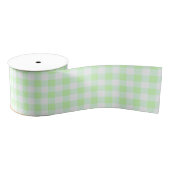 Light Green Gingham Check Patroon Grosgrain Lint (Spoel)