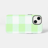 Light Green Gingham Check Patroon iPhone Hoesje (Achterkant horizontaal)
