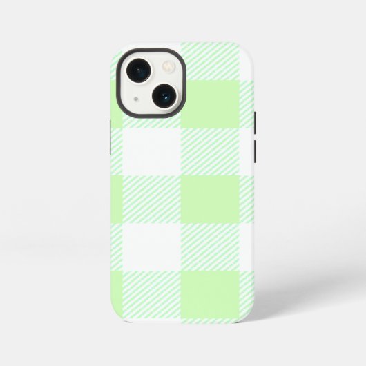 Light Green Gingham Check Patroon iPhone Hoesje (Achterkant)