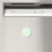 Light Green Gingham Check Patroon Magneet (Insitu (Vaatwasser))