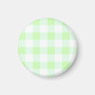 Light Green Gingham Check Patroon Magneet