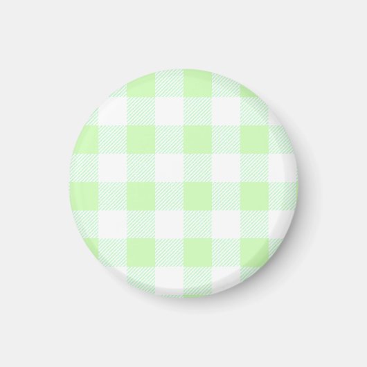 Light Green Gingham Check Patroon Magneet (Voorkant)