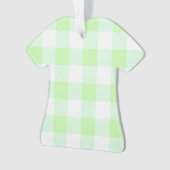 Light Green Gingham Check Patroon Ornament (voorkant)