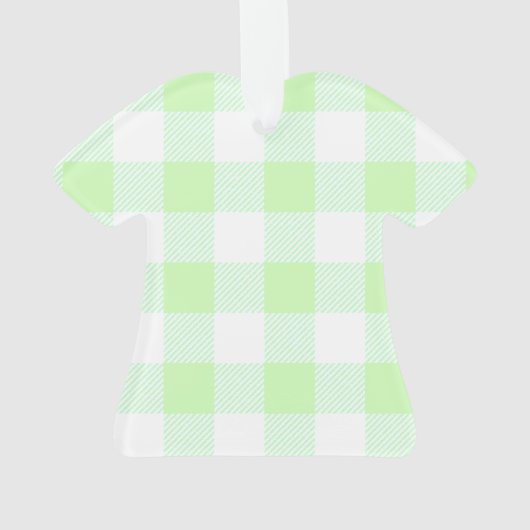 Light Green Gingham Check Patroon Ornament (achterkant)