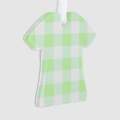Light Green Gingham Check Patroon Ornament (voorkant)