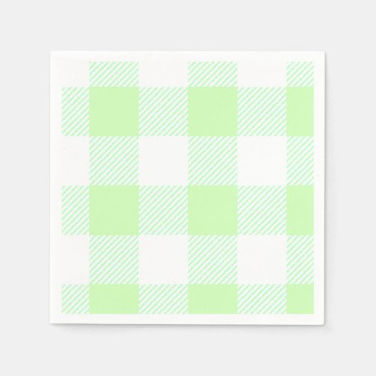 Light Green Gingham Check Patroon Servetten (Voorkant)