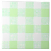Light Green Gingham Check Patroon Tegeltje (Voorkant)