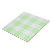 Light Green Gingham Check Patroon Tegeltje (Zijkant)