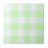Light Green Gingham Check Patroon Tegeltje (Voorkant)