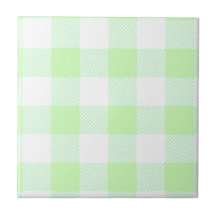 Light Green Gingham Check Patroon Tegeltje