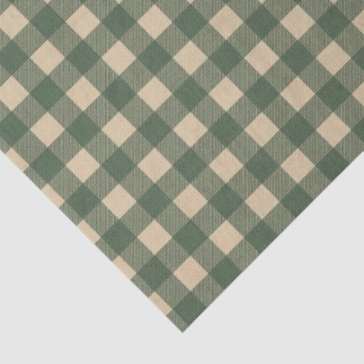 Light Green Gingham Decoupage Tissuepapier (Detail)