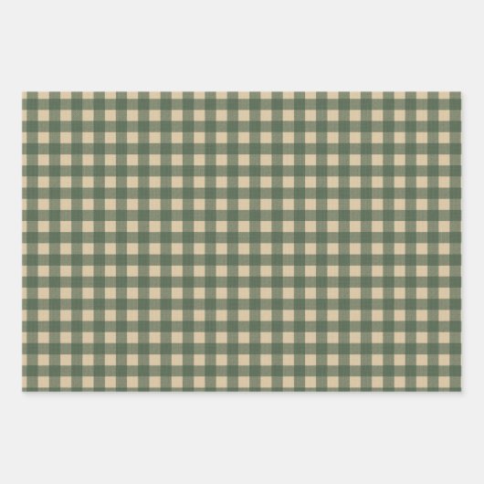 Light Green Gingham Inpakpapier Vel (Voorkant 2)