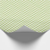 Light Green Gingham Pattern Cadeaupapier (Hoek)