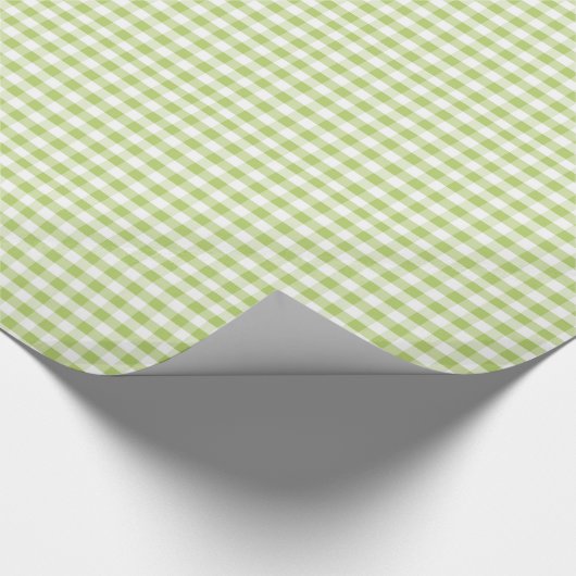 Light Green Gingham Pattern Cadeaupapier (Hoek)