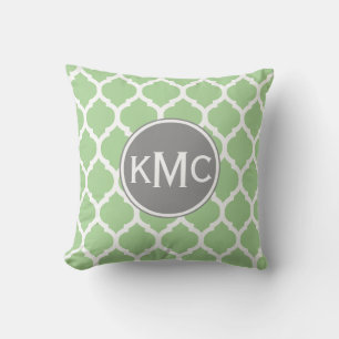 Light Green Grey White Moroccan Lattice Kussen
