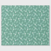 Light Green Holly Wrapping Paper Cadeaupapier (Vlak)