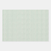 Light Green & Ivory Wonky Stripes Inpakpapier Vel (Voorkant 3)