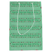 Light Green Jingle Bells kersttas Medium Cadeauzakje (Voorkant)