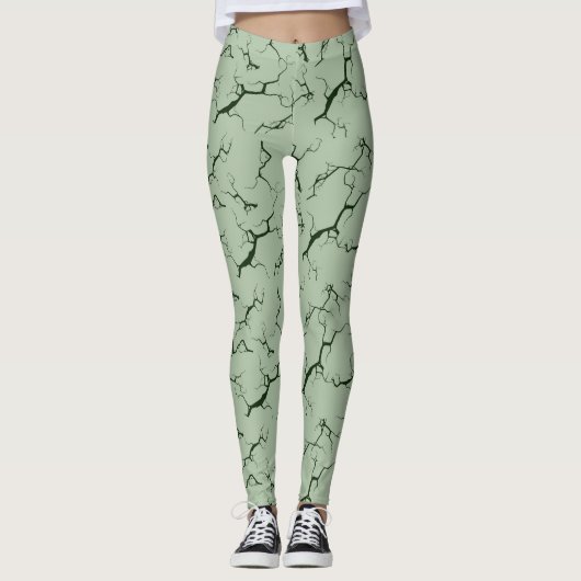 light green leggings with tie-dye design (Voorkant)