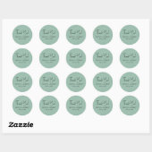Light Green linen Simple Script Welkom Dank Ronde Sticker (Vel)