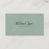 Light Green Linen Texture Print Black Typografie Visitekaartje (Voorkant)