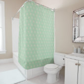 Light Green Love Pattern Shower Curtain Douchegordijn (In situ)