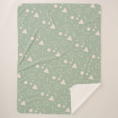 Light Green Memphis Pattern Sherpa Blanket Sherpa Deken (Voorkant)