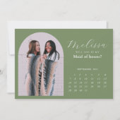 Light Green Minimal Arch Bridesmaid-voorstel Kaart (Voorkant)