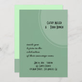 Light Green Modern Circle Wedding Kaart (Voorkant / Achterkant)