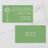 Light Green Monogram Visitekaartje (Voorkant / Achterkant)