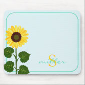 Light Green Mouse Pad with Sunflower Muismat (Voorkant)