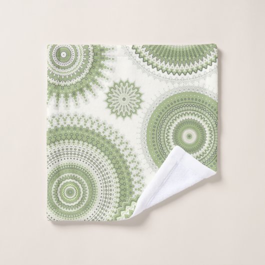Light Green Multi Mandala Bad Handdoek (Wasdoekje)