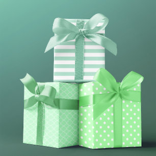 Light Green Patterned Inpakpapier Vel