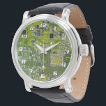 Light Green PCB Circuit Board Design for IT Pros Horloge<br><div class="desc">The Ultimate Aesthetic for Tech Visionaries Redefine your professional space with this high-definition graphic featuring a detailed Printed Circuit Assembly (PCBA). Captured in vibrant, light green tones with crisp silver and white conductive traces, this design showcases the intricate architecture of modern electronics—including integrated circuits, resistors, and capacitors—in stunning clarity. The...</div>