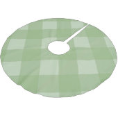 Light Green Plaid Gingham Christmas Tree Skirt Kerstboom Rok (Gekanteld)